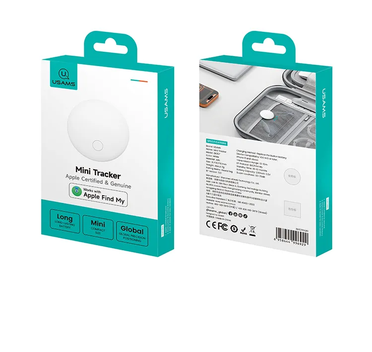Tracker USAMS ZB357 Mini, Bluetooth, Anti Pierdere, Alb
