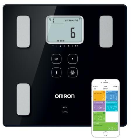 Cantar Inteligent OMRON VIVA HBF-222T-EBK, Analizor Corporal, Bluetooth, 150 Kg, Negru - imagine 2