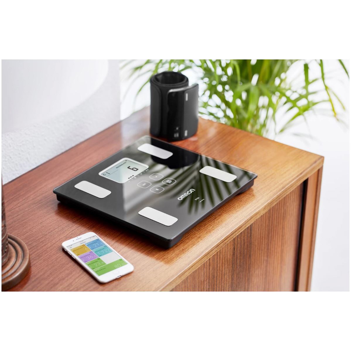 Cantar Inteligent OMRON VIVA HBF-222T-EBK, Analizor Corporal, Bluetooth, 150 Kg, Negru - imagine 4