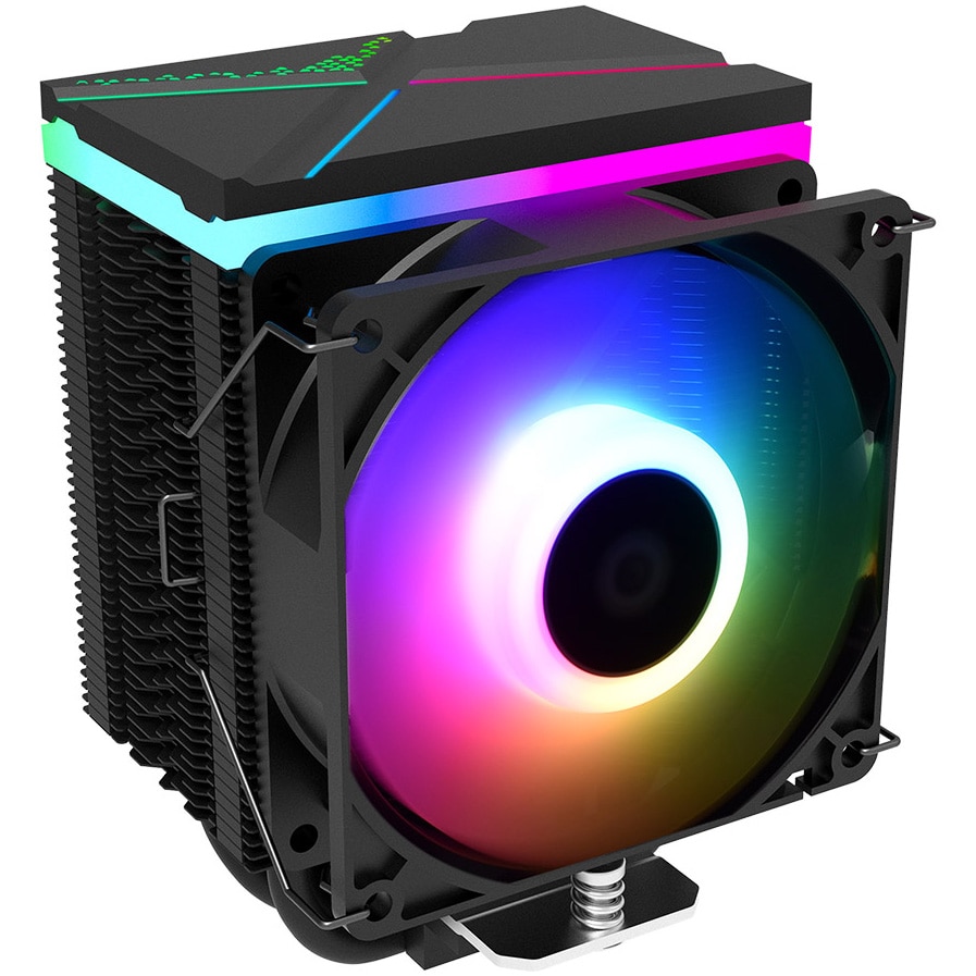 Cooler CPU ID-Cooling SE-914-XT ARGB V2, 92 mm, ARGB, Socket AM4/AM5/LGA1700, Black - imagine 2