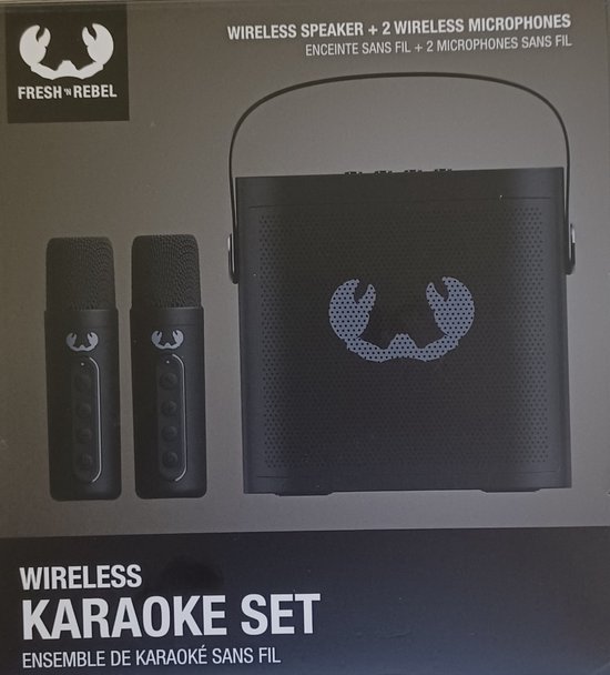Boxa Portabila Karaoke Fresh 'n Rebel Wireless Karaoke Set, Bluetooth 5.4, 20 W, 2 Microfoane Wireless, USB C, Ice Grey - imagine 3