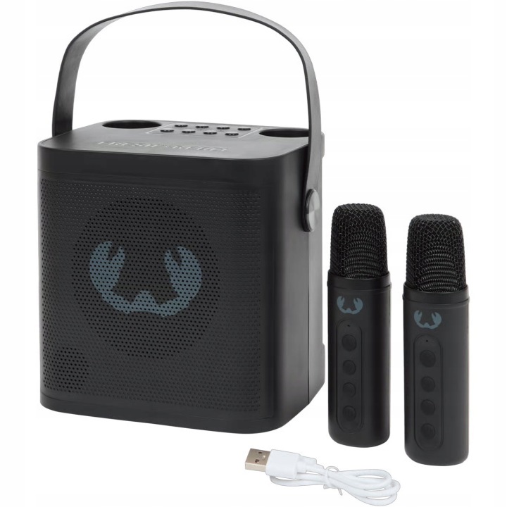 Boxa Portabila Karaoke Fresh 'n Rebel Wireless Karaoke Set, Bluetooth 5.4, 20 W, 2 Microfoane Wireless, USB C, Ice Grey - imagine 4