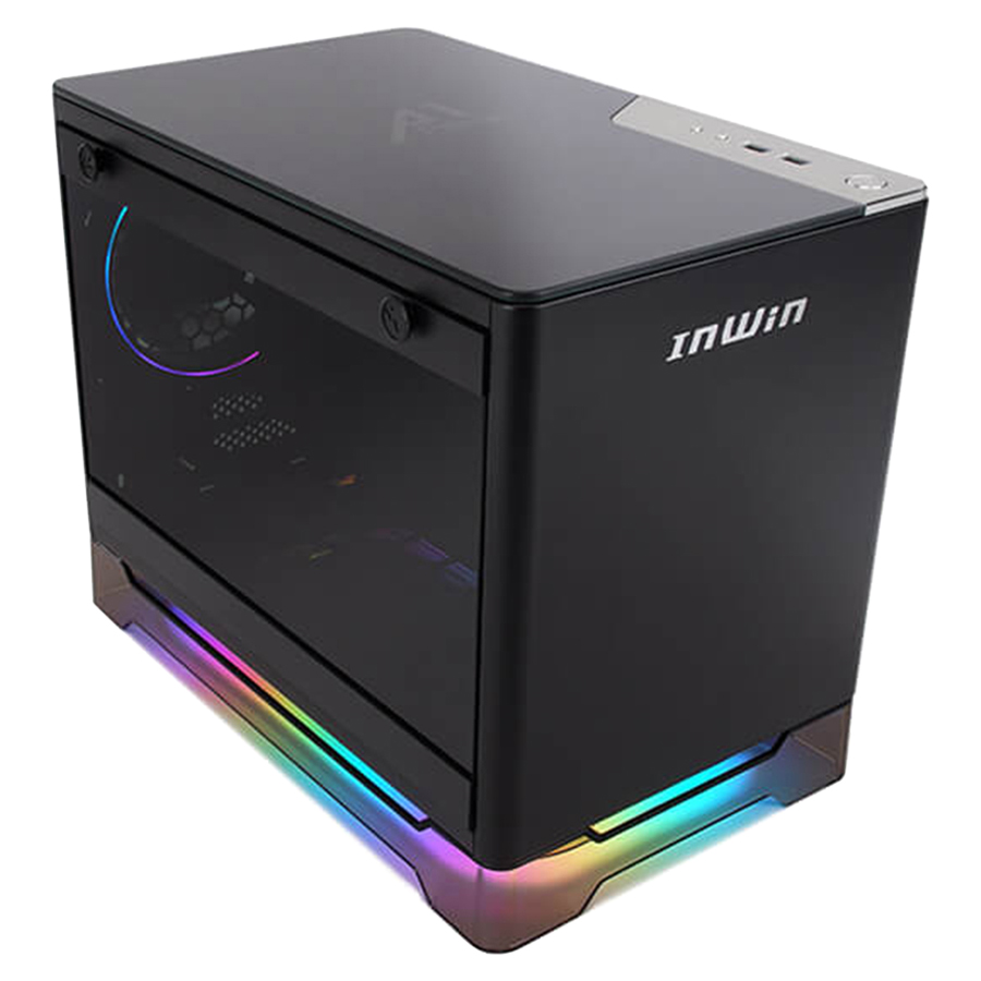 Carcasa PC Gaming In Win A1 Plus, Tempered Glass, Mini-ITX, Sursa 650W Gold, Black - imagine 3