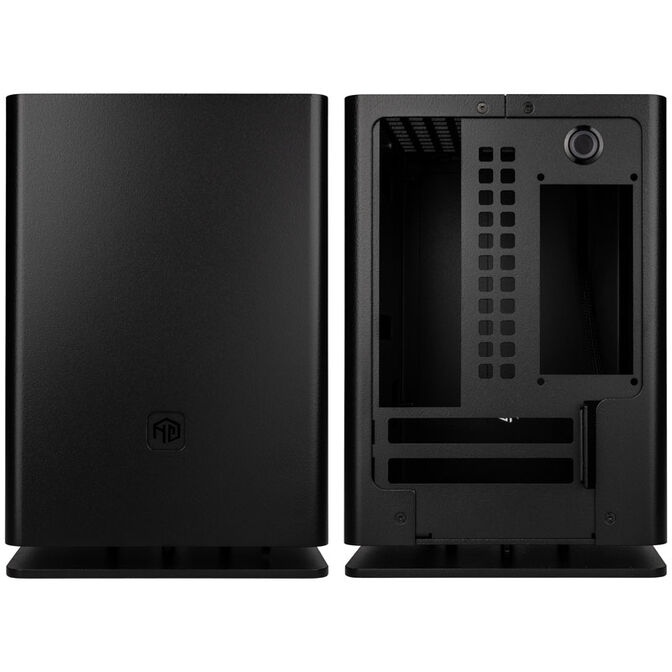 Carcasa Mini-ITX HG Computers OSMI Rev 2.0, Ventilator Ultra Silentios BeQuiet! 140mm, Compatibilitate placi video format Mini (NVidia Mini sau AMD Nano) lungime maxima 170mm, Dimensiuni carcasa: 180mm x 255mm x 180mm, Negru - imagine 2