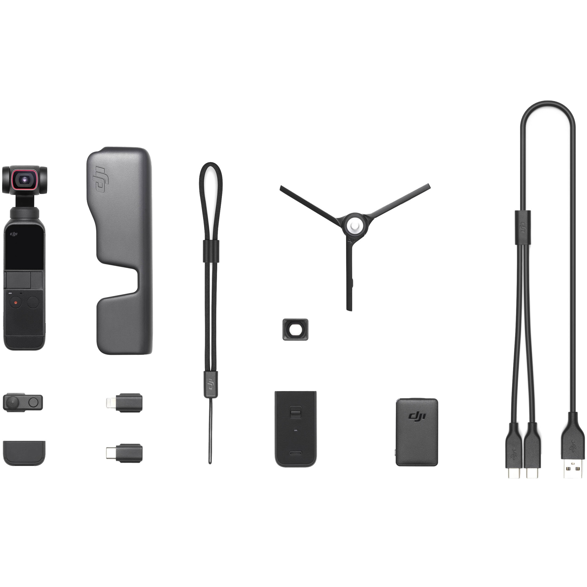 Camera video sport DJI Osmo Pocket 2 Creator Combo, 64 Mp, 4K, Stabilizare pe 3 axe, ActiveTrack, Black(FARA ADAPTOARE LIGHTNING SI USB-C) - imagine 2