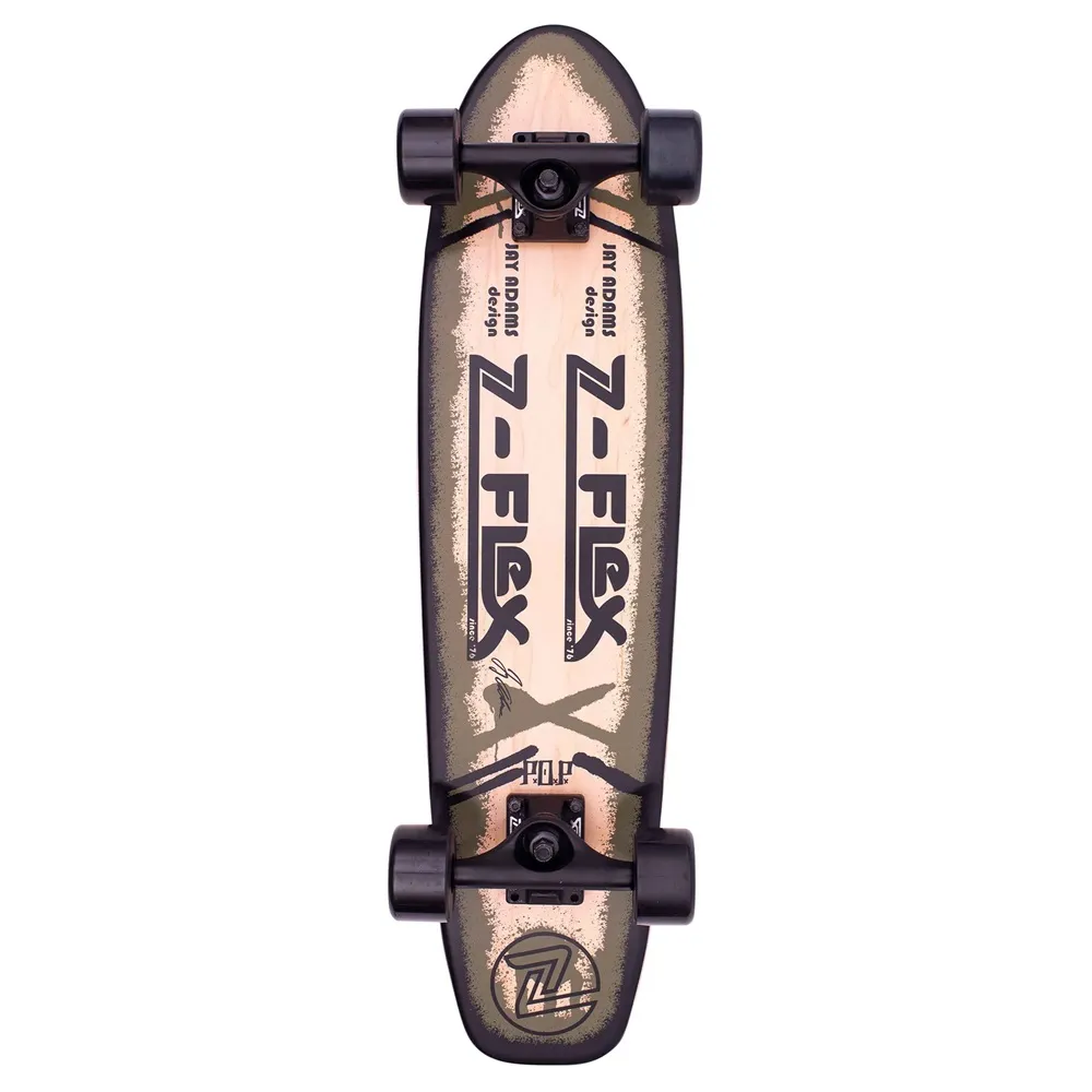 Skateboard Cruiser Z-Flex P.O.P 29 inch Jay Adams, Wheel Wells, Olive Green - imagine 2