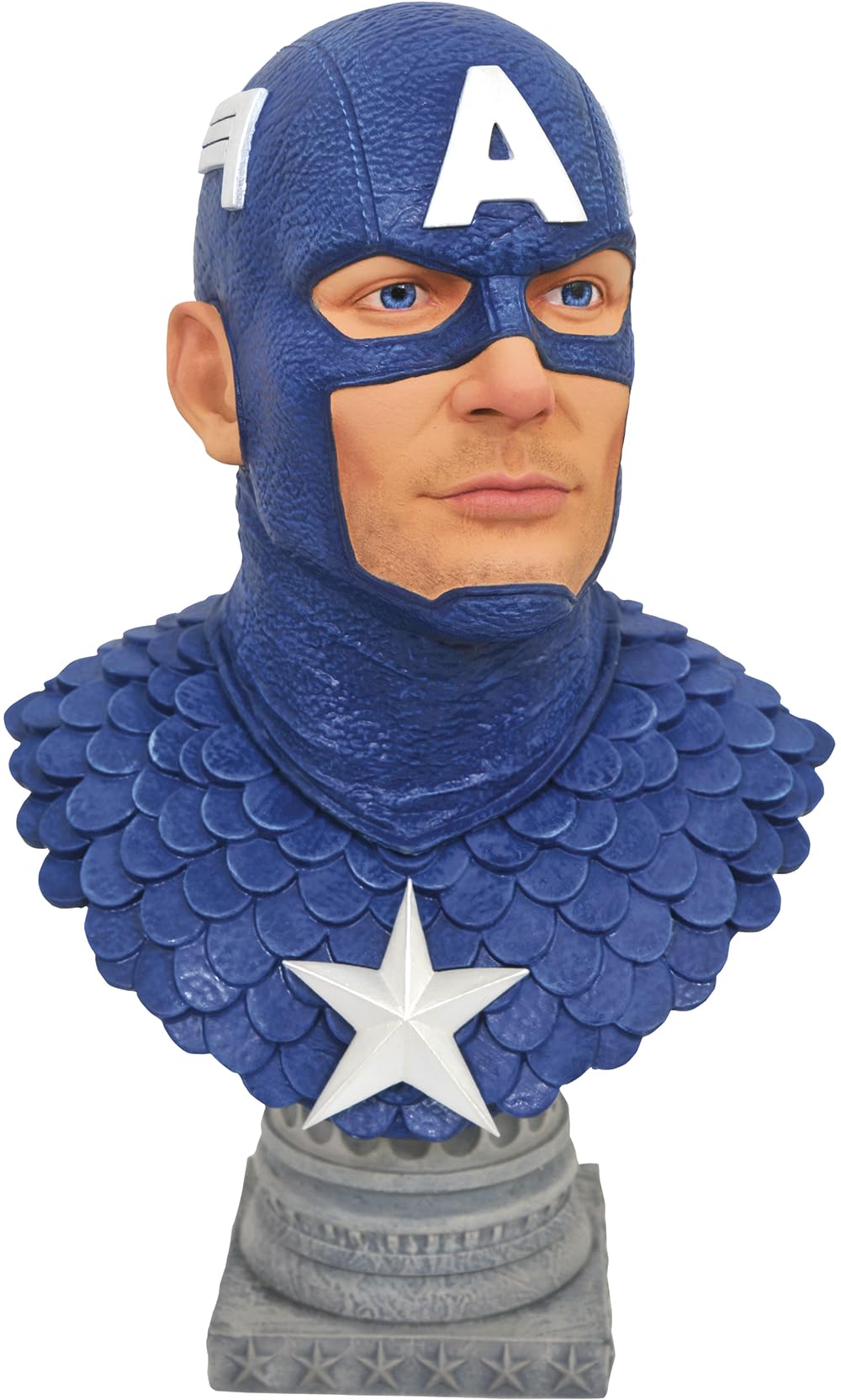 Figurina de colectie Dimond Select Toys Legends in 3 Dimensions Captain America, 1/2 Scale Resin Bust, 25cm - imagine 2