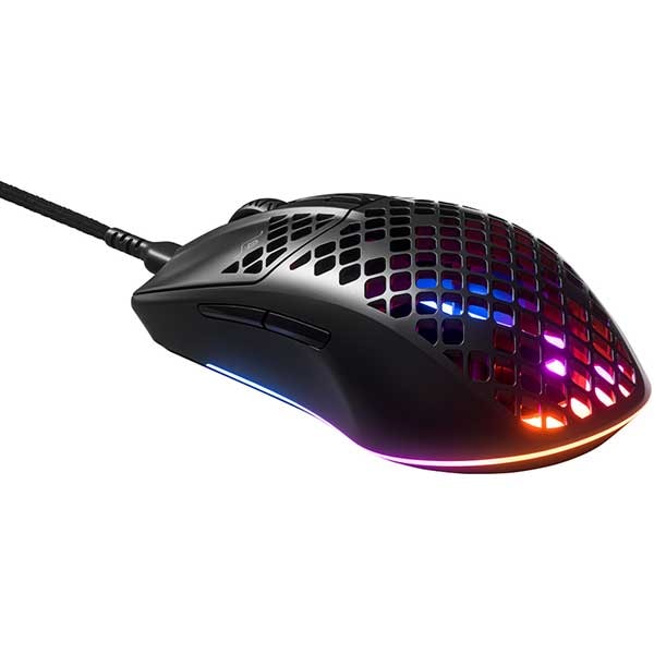 Mouse Gaming Cu Fir SteelSeries Aerox 3 Onyx (2022), RGB, 8500 DPI, 59g, 6 butoane, Negru - imagine 3