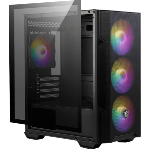 Sistem desktop Gaming MSI Mag Forge M100R, Procesor Intel Core i5-14400F 10-Core, 4.70GHz, 32 Gb RAM DDR5 4800MHz, SSD 1 Tb NVMe, NVIDIA GeForce RTX 5050 8 Gb, USB 3.2, USB-C, HDMI, DisplayPort, Ethernet, Jack 3.5mm, Negru