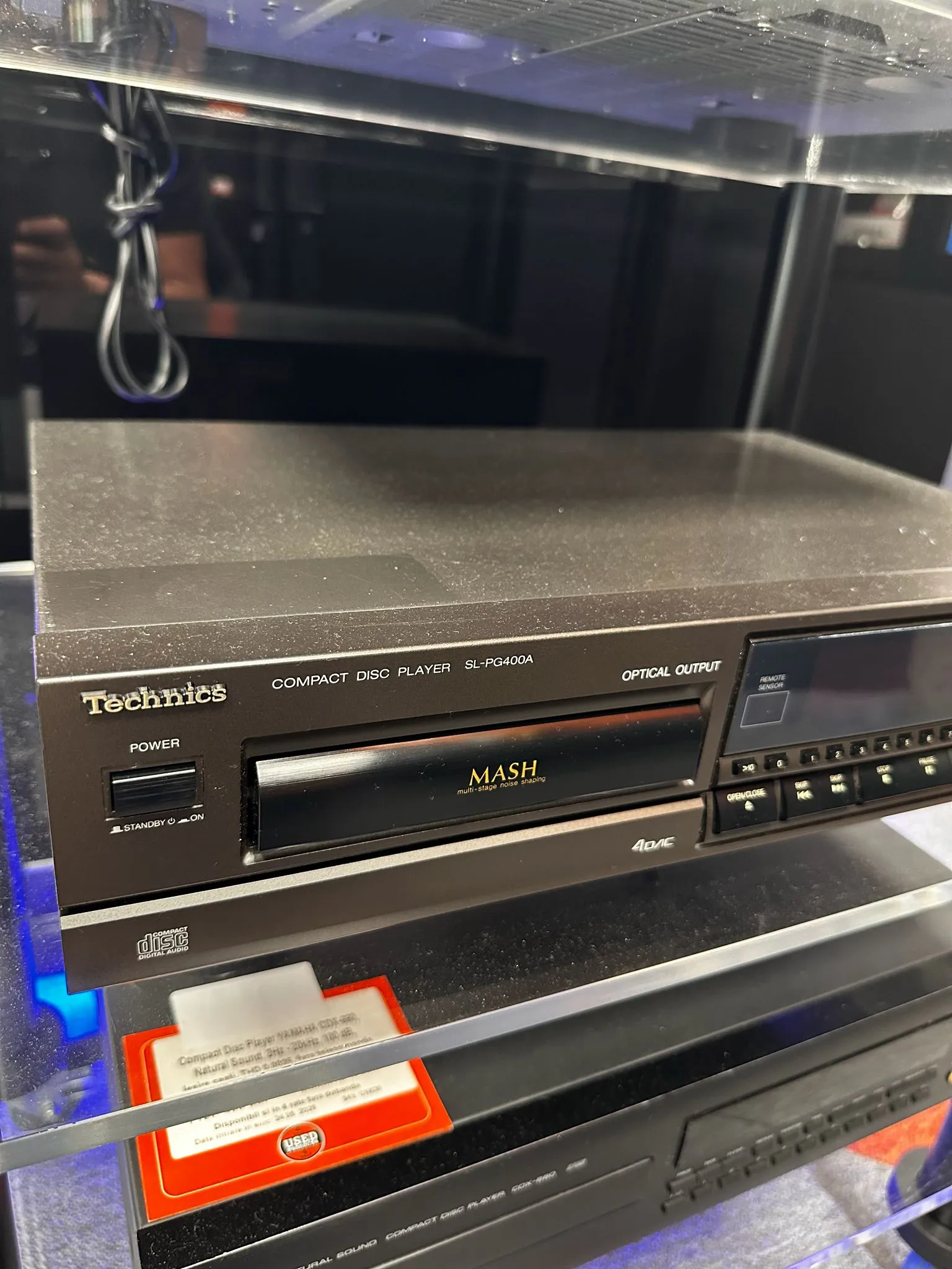 CD Player Technics SL-PG400A, Optic, Format CD, 1-bit MASH, 98 dB, THD 0.0003, negru