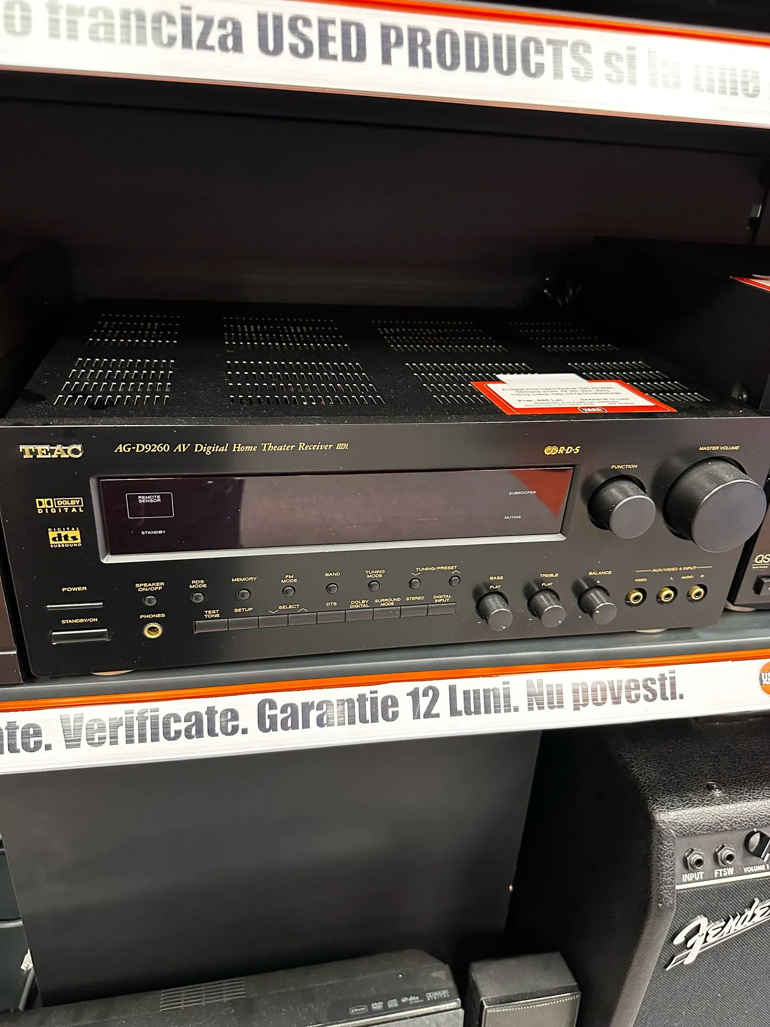 AV Digital Home Theatre Receiver TEAC AG-D9260, 100W/canal, 8 OHm, FM, MW, 20Hz - 65kHz, THD 0.9, Coaxial, Optic, 9.5 Kg, fara telecomanda