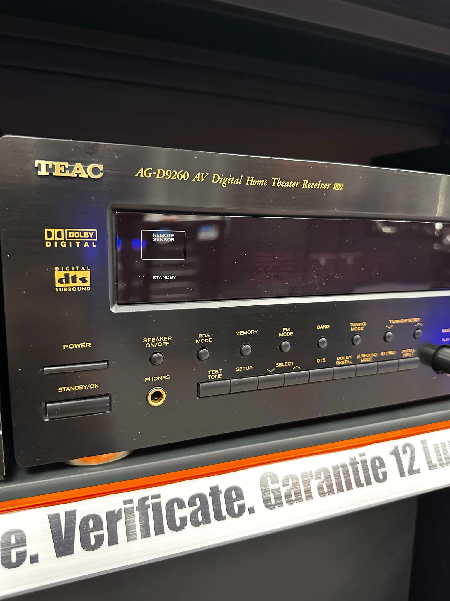 AV Digital Home Theatre Receiver TEAC AG-D9260, 100W/canal, 8 OHm, FM, MW, 20Hz - 65kHz, THD 0.9, Coaxial, Optic, 9.5 Kg, fara telecomanda - imagine 3
