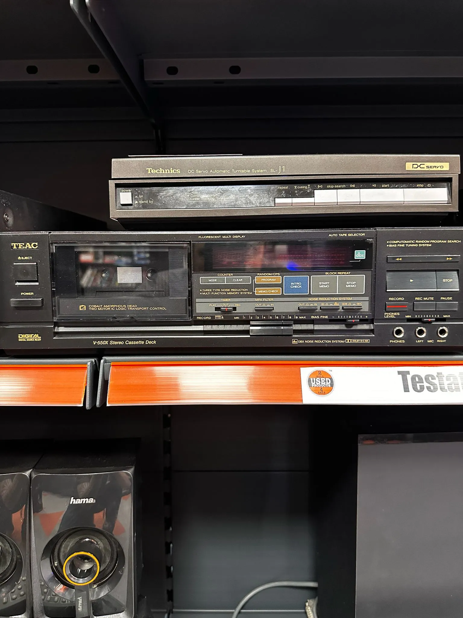 Stereo Cassette Deck TEAC V-550X, DBX, Dolby B-C, 2-head, 4.76 cm/s, Auto Tape, Bias Fine Tuning, Intrare Casti / Microfon, Japonia 1987, 4.8 Kg, negru - imagine 3