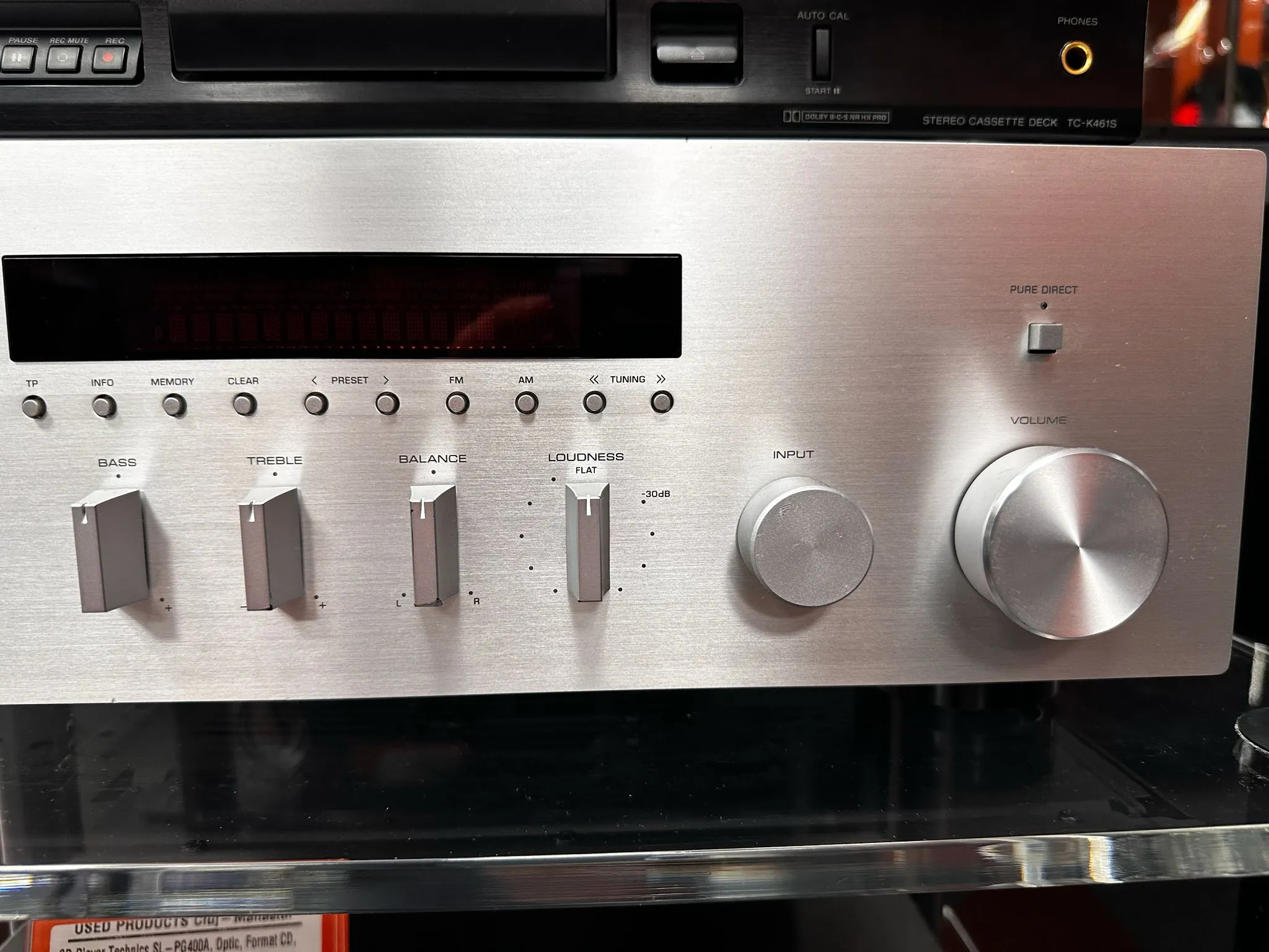 Amplituner / Receiver HI-FI YAMAHA R-S300, 55W, 4 OHm, THD 0.04, 10Hz - 100kHz, 100 dB, Subwoofer Out, Pure Direct, Silver - imagine 3