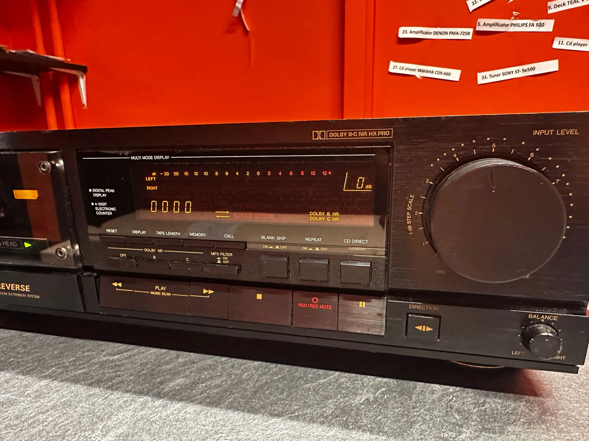 Stereo Cassette Deck Recorder JVC TD-R611, 2-head, 4-track, Auto Reverse, 4.8 cm/s, HX Pro, 15Hz - 19kHz, 6 Kg, 1989, negru - imagine 3