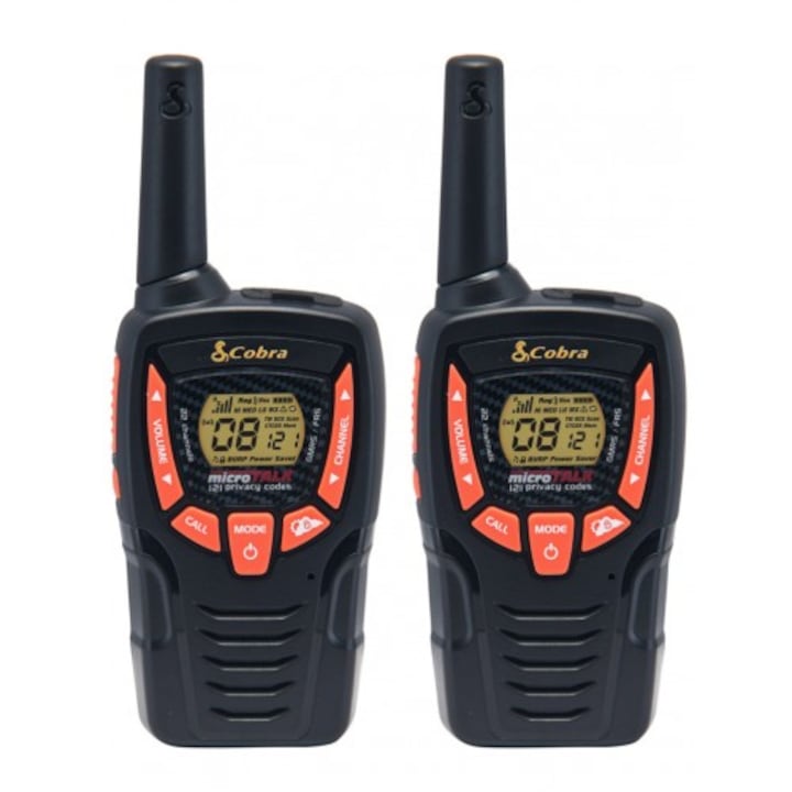 Set 2 Statii Walkie-Talkie Cobra AM645, Raza de Actiune 8 km, 8 Canale + Casti cu Microfon Cobra PMR - imagine 2