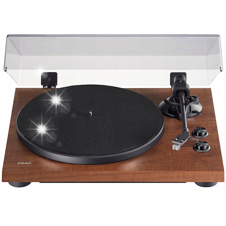 Pick-Up Teac TN-280 BT, 33/45 Rpm, Platou de Aluminiu turnat sub presiune 30cm, Antrenare prin curea, Brat 223mm, Reglarea anti-skating, Duza Tip MM, Impedanta de iesire 47kOHm, Bluetooth, RCA, Maro - imagine 2