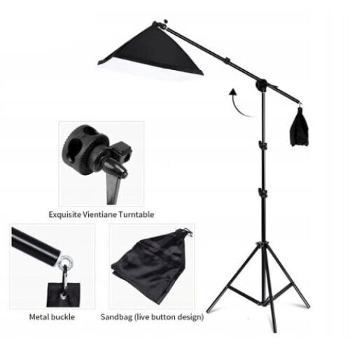 Kit Blit Studio Godox E300, 300W, 3 Surse de Lumina + Suport Fundal Foto Caruba + Panza 6x3m - imagine 2
