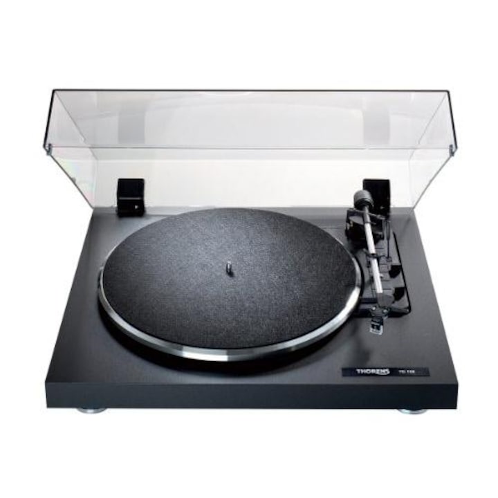 Pick-Up THORENS TD 158, 33.33/45RPM, Platou de Aluminiu 304mm, Complet-Automat, Brat 211mm, Raport semnal-zgomot 65 dB, Servomotor DC, Consum 1,5 W, Alimentare Externa, Negru