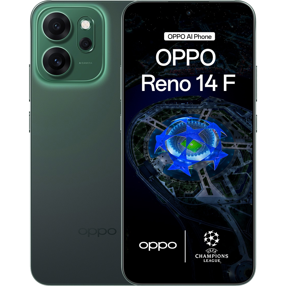 Oppo Reno14 F 5G 256 Gb, Dual SIM, 8 Gb RAM, Luminous Green - imagine 2