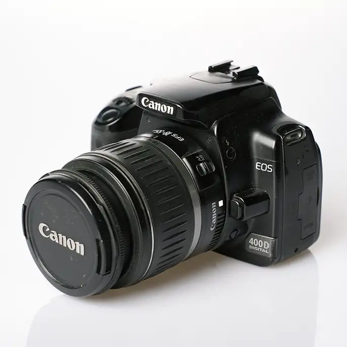 Camera Foto DSLR Canon EOS 400D Digital, 10.1 MP + Obiectiv Canon EF-S 18-55mm f/3.5-5.6, Black + Geanta Case Logic