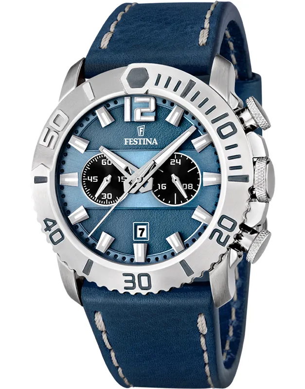 Ceas Festina Chronograph F16614, 10 ATM, Albastru