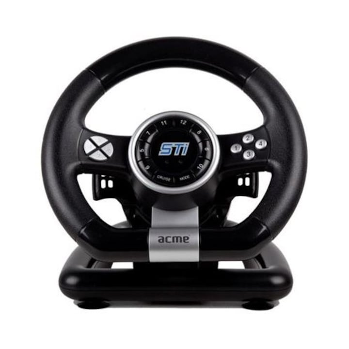 Volan gaming ACME Racing STI, 180 grade, Pedale, pentru PC