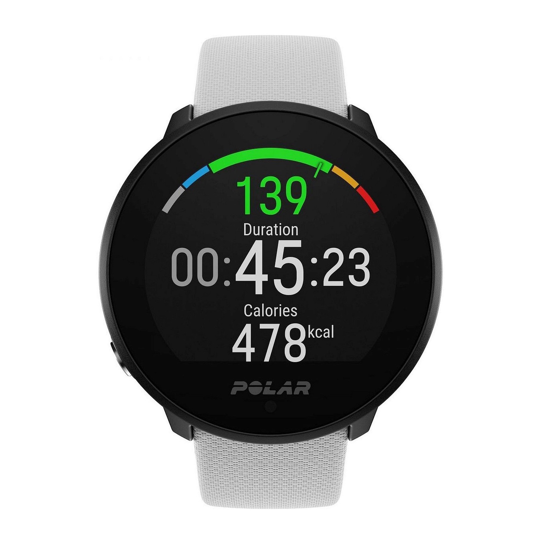 Ceas de fitness Polar Unite, Marime S-L, HR, Pasi, Somn, Calorii arse, Curea Alba