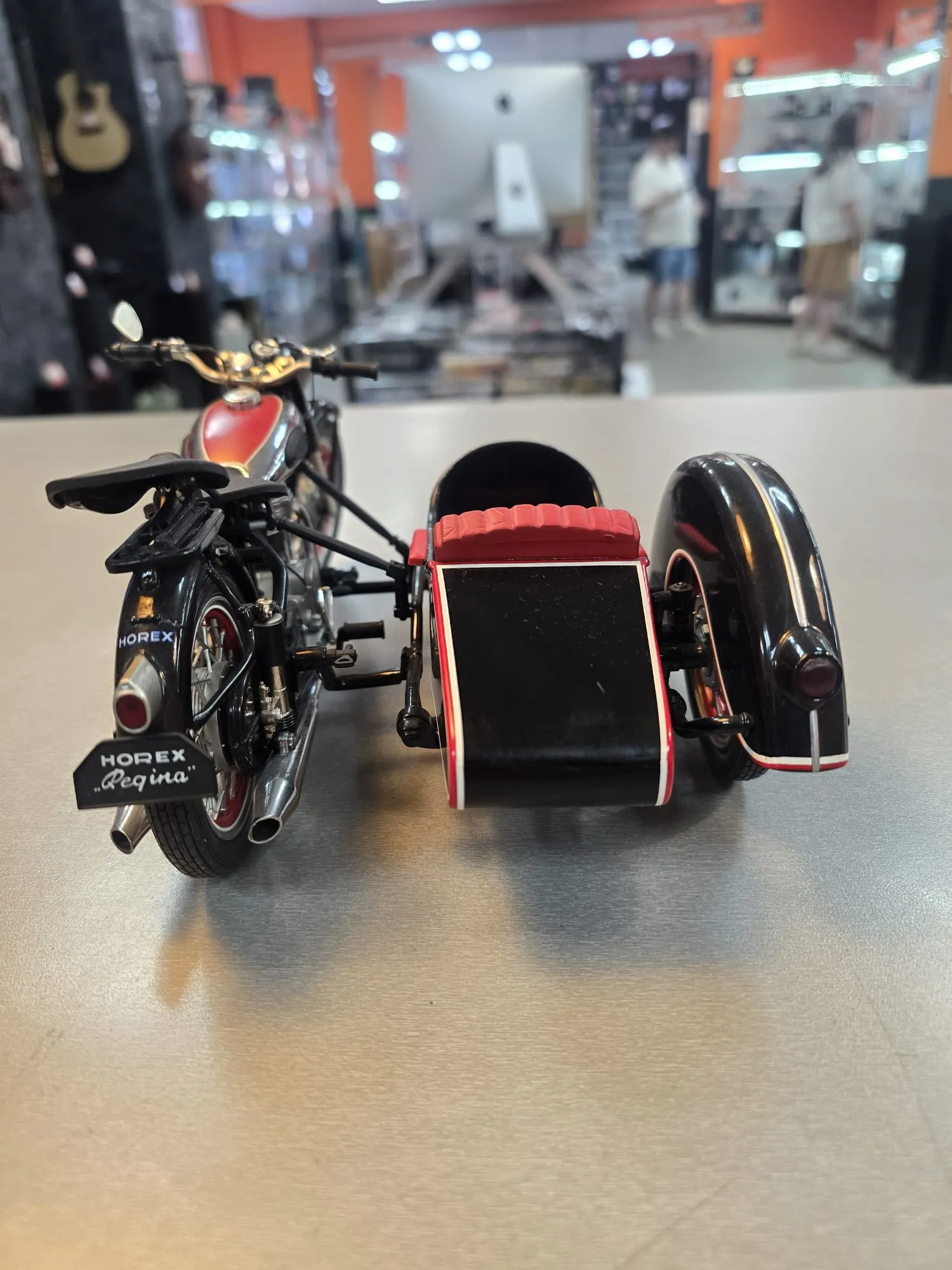 Macheta moto de colectie Schuco Horex Regina cu atas, Scara 1:10, Negru - imagine 3