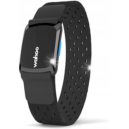 Bratara de monitorizare a ritmului cardiac Wahoo Tickr Fit, 2 curele reglabile, impermeabilitate IPX7, 30 ore autonomie, Bluetooth, ANT plus, Negru