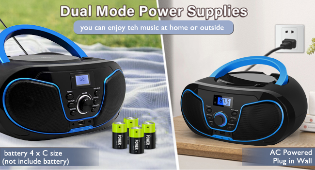 Radio CD LONPOO LP-D02, Bluetooth, USB, AUX, 26x24x12cm, negru - imagine 5
