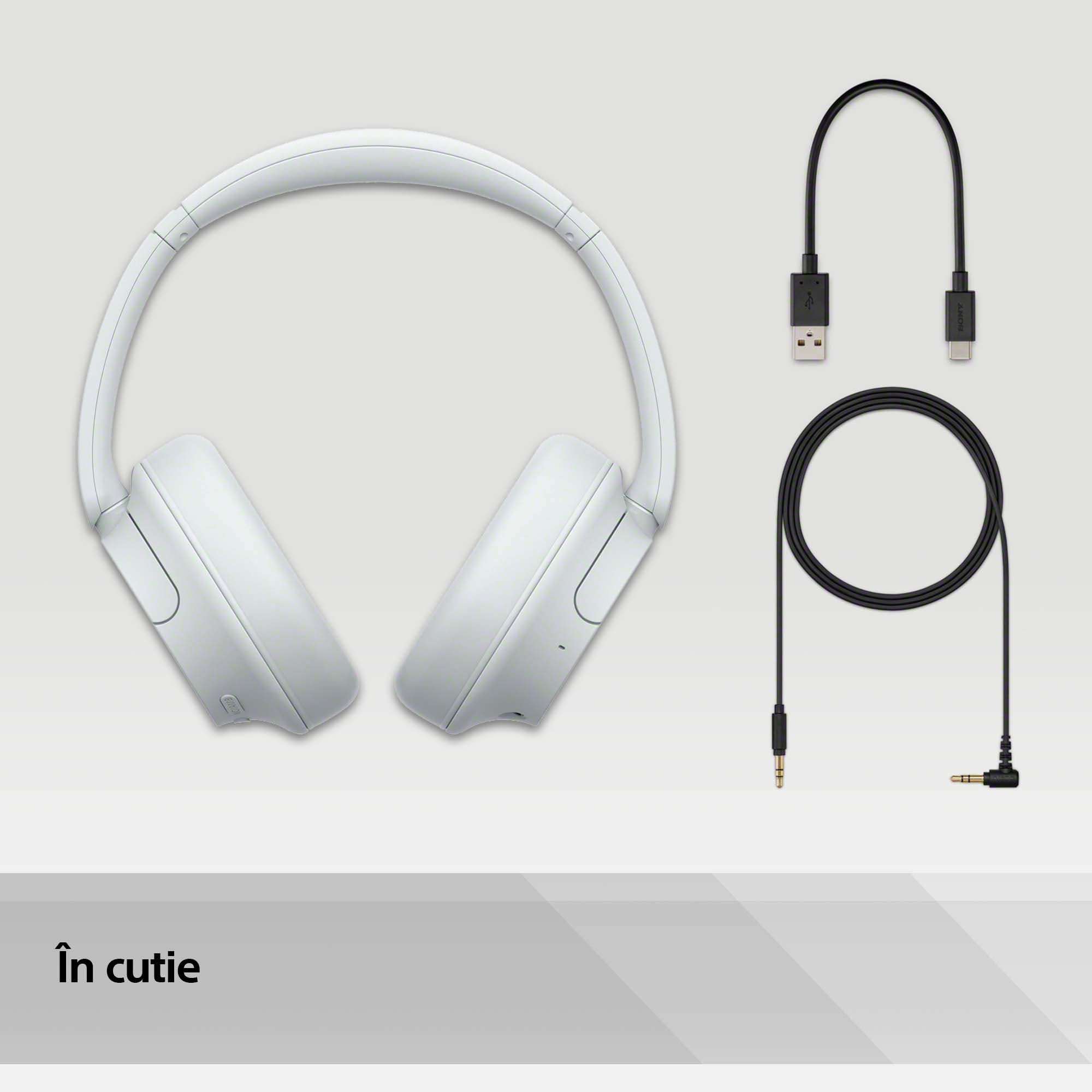 Casti Over-Ear Sony WH-CH720NL, Noise Cancelling, Wireless, Bluetooth, Microfon, Multipoint connection, Quick Charge, Autonomie 35 ore, White - imagine 2