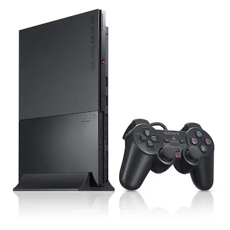 Consola Sony Playstation 2 Slim SCPH-77004 + Controller + Card Memorie 8MB, Negru
