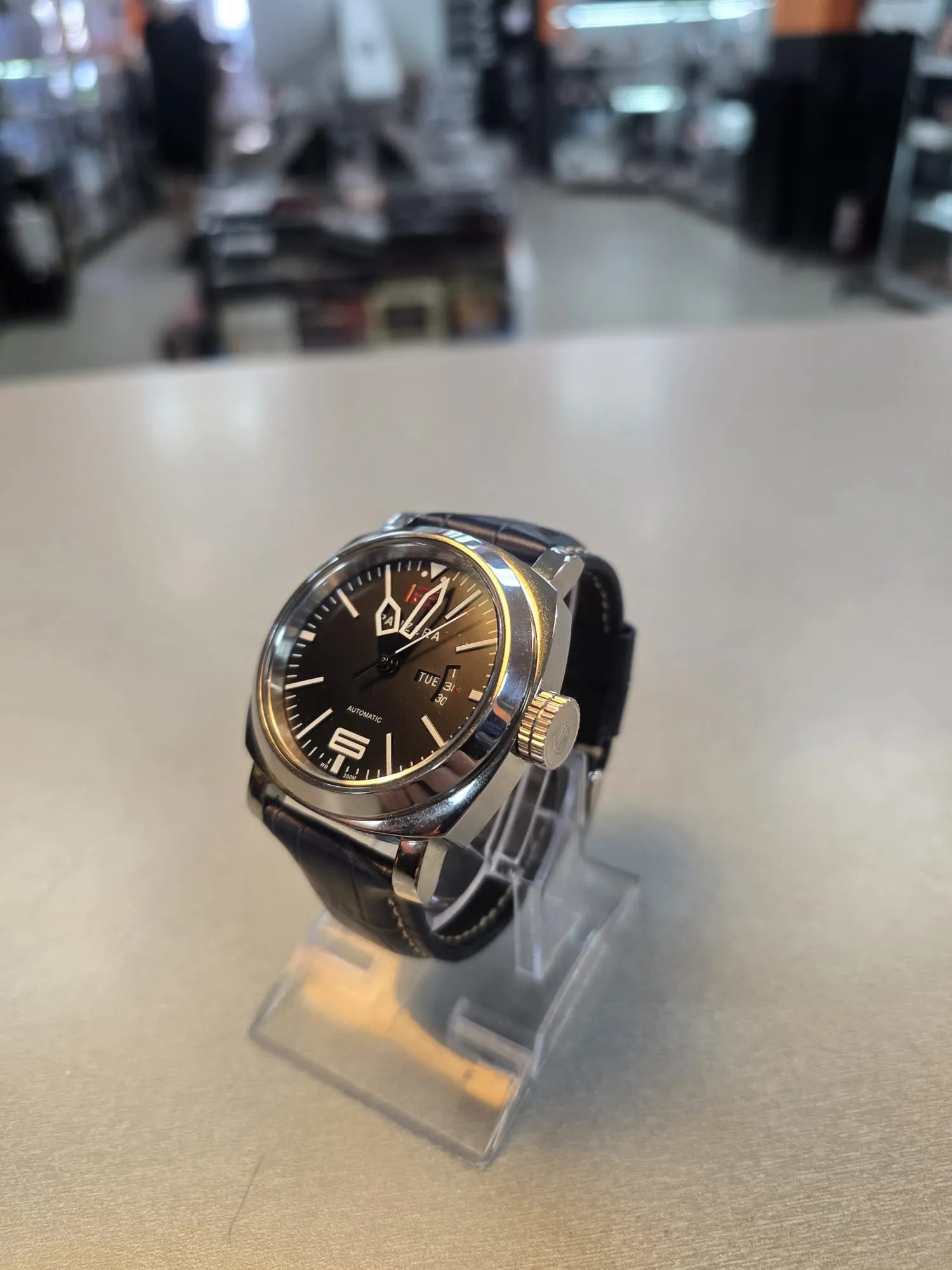 Ceas Barbatesc Panzera Aquamarine 45, 45mm, Curea de piele, Carcasa otel inoxidabil, 20ATM, Analog, Automatic