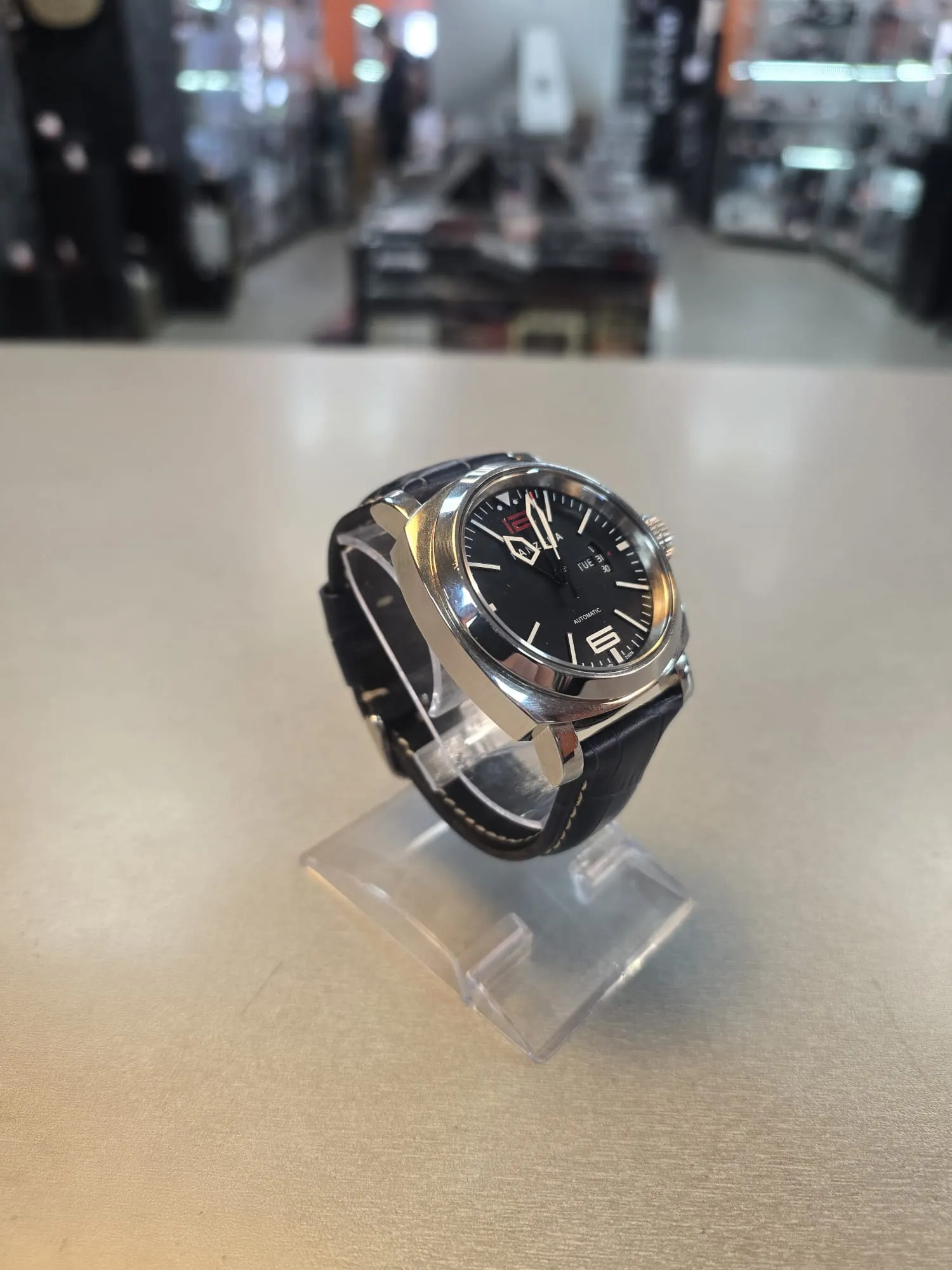 Ceas Barbatesc Panzera Aquamarine 45, 45mm, Curea de piele, Carcasa otel inoxidabil, 20ATM, Analog, Automatic - imagine 2