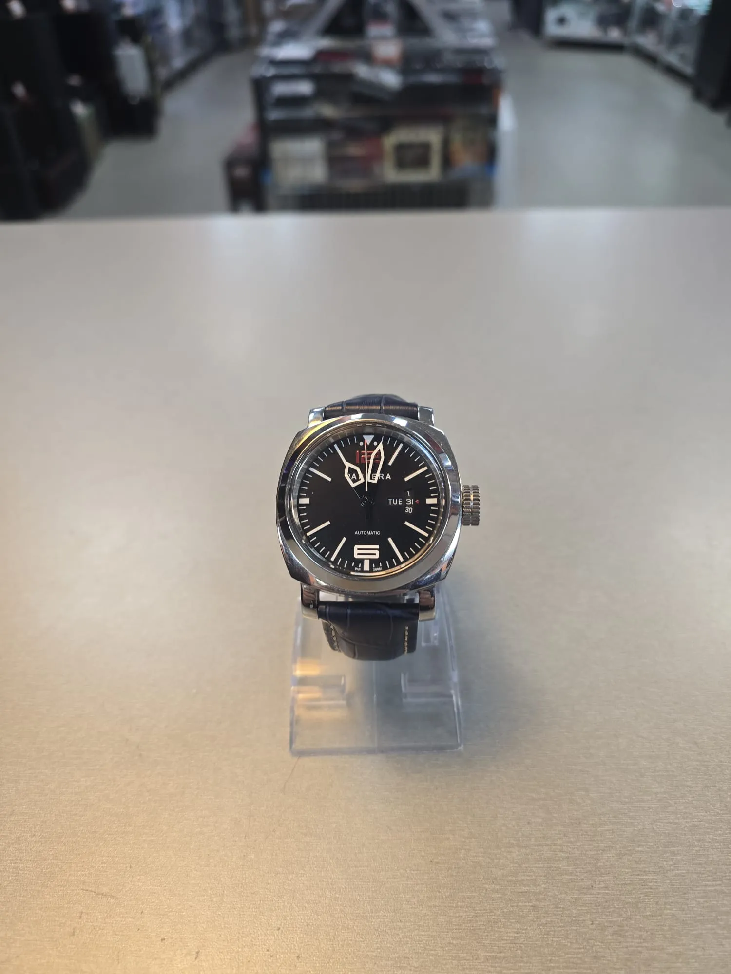 Ceas Barbatesc Panzera Aquamarine 45, 45mm, Curea de piele, Carcasa otel inoxidabil, 20ATM, Analog, Automatic - imagine 3