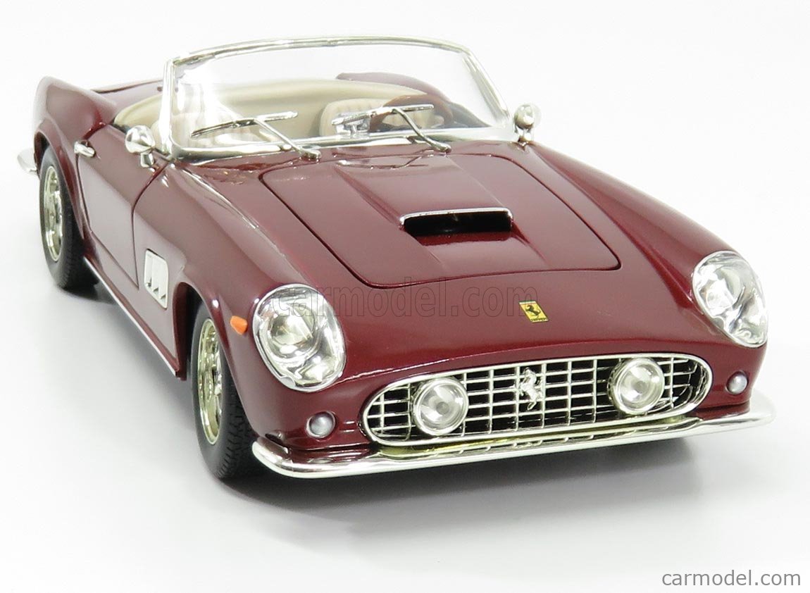 Macheta Auto 1:18 Hot Wheels Ferrari 250 GT California Spyder, maroon - imagine 2