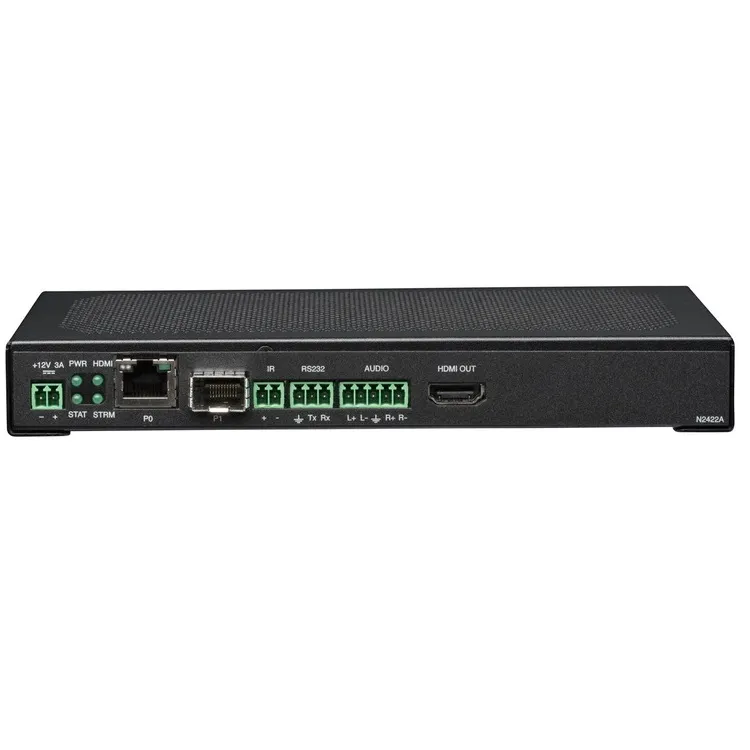 Decoder AMX NCMX-DEC-N2422A, HDMI, DVI-D, Receptor 4K60 4:4:4 Video over IP, PoE, Negru - imagine 2