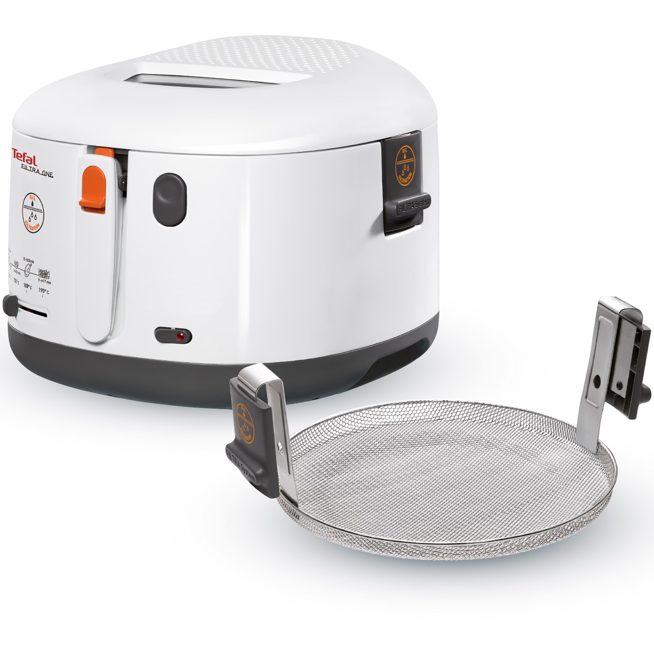 Friteuza Tefal FF162131 Filtra One, Putere 1900W, Capacitate alimente 1.2 kg, Capacitate ulei 2.1 Litri, Sistem exclusiv filtrare ulei, Tehnologie Cool Wall, Termostat ajustabil, Fereastra vizualizare, Alb - imagine 2
