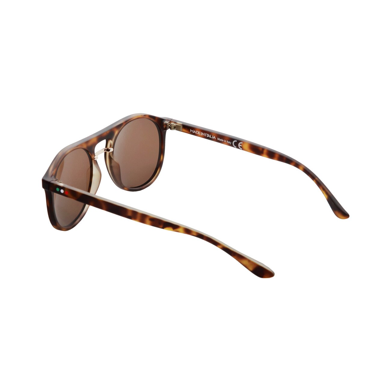 Ochelari de Soare Unisex Made In Italia Troopea 2, Rame de Culoare Havana, Lentile Gri Inchis - imagine 2