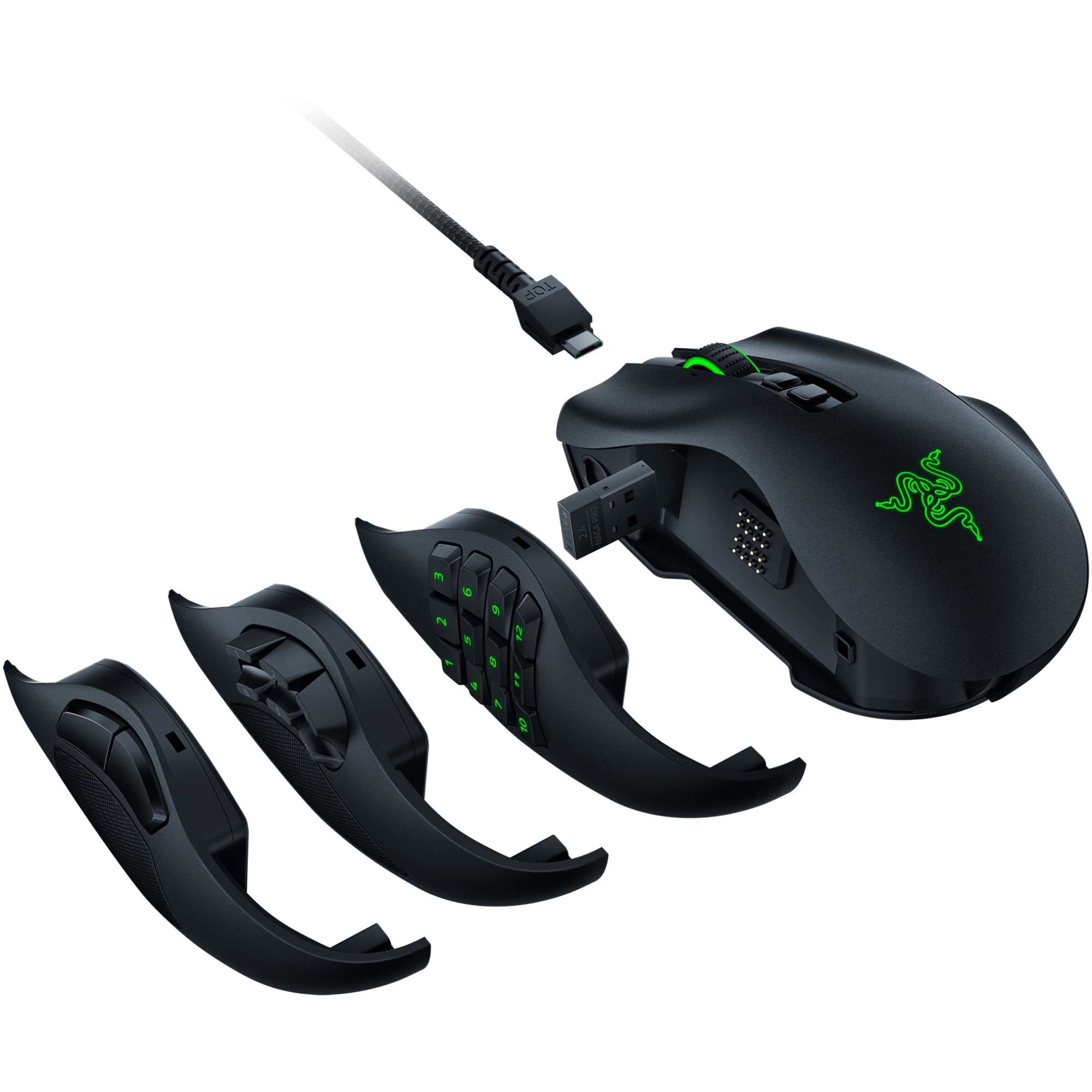 Mouse gaming wireless Razer Naga V2 Pro, 20 butoane, 30k DPI, negru - imagine 2