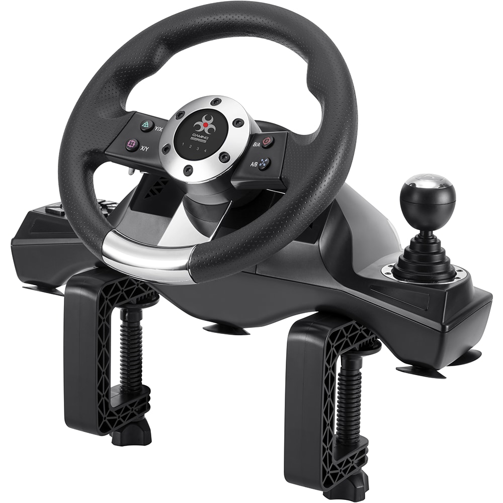 Set volan si pedale gaming MYRIA MG7419, 8 butoane programabile, 3 setari ale nivelului de sensibilitate, Compatibil PC/PS3/PS4/XBOX ONE/S - imagine 3