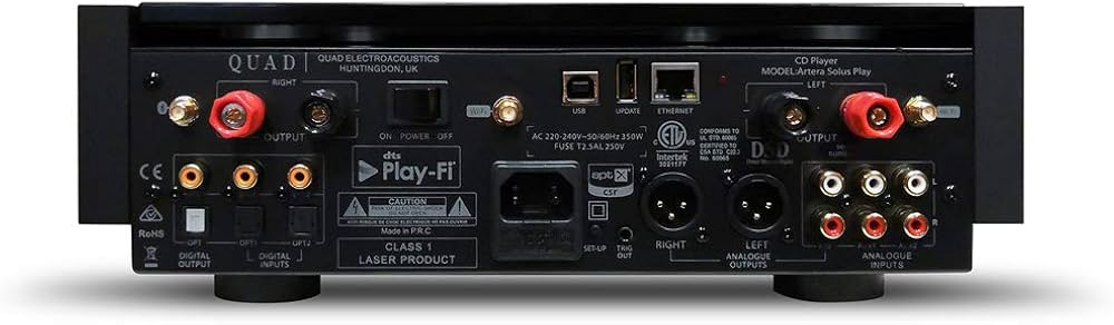 Amplificator stereo integrat Quad Artera Solus Play, CD, Streaming, DAC, Bluetooth, 20Hz-20kHz, Negru - imagine 2