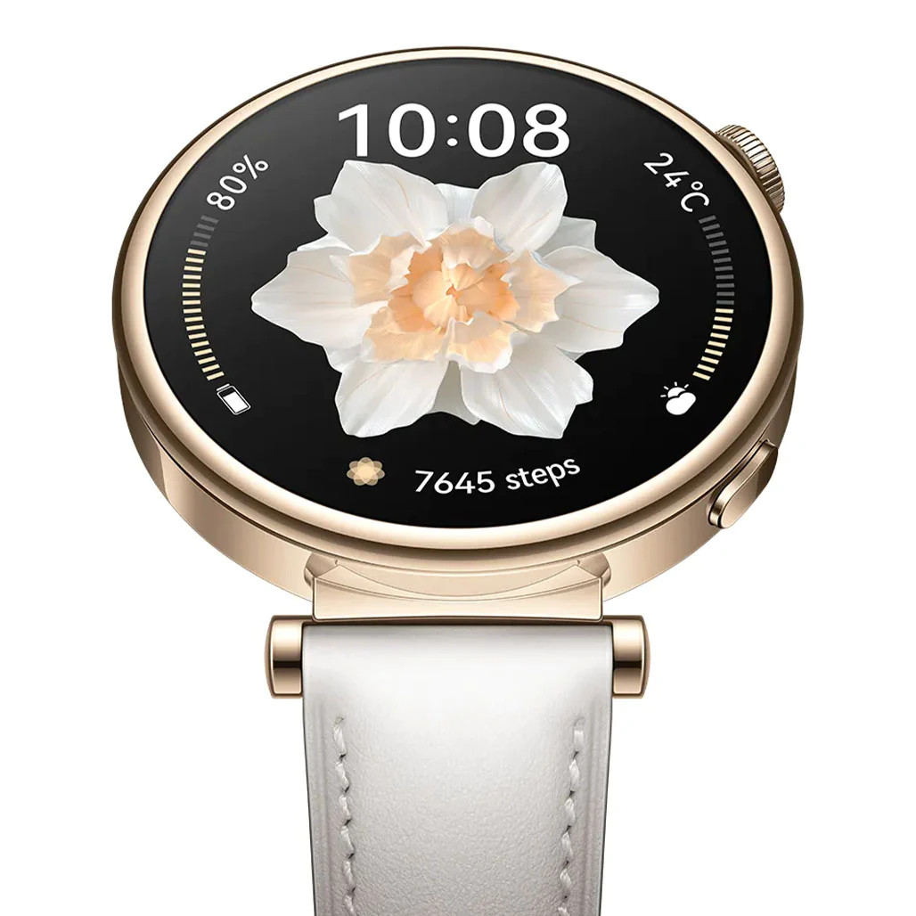 Smartwatch Huawei Watch GT 4 ARA-B19, 41 mm, 1.32 inch AMOLED, WR 5 atm, Light Gold, White Leather Strap - imagine 2