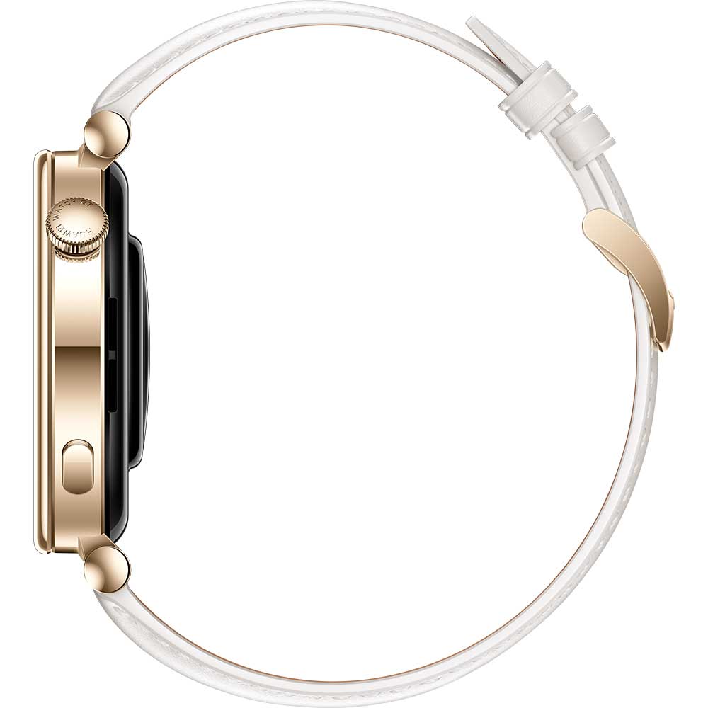 Smartwatch Huawei Watch GT 4 ARA-B19, 41 mm, 1.32 inch AMOLED, WR 5 atm, Light Gold, White Leather Strap - imagine 3