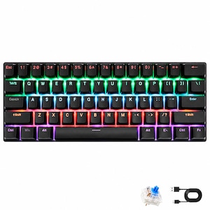 Tastatura Gaming MageGee TS91, 60%, RGB, 61 Taste, USB, Negru - imagine 2