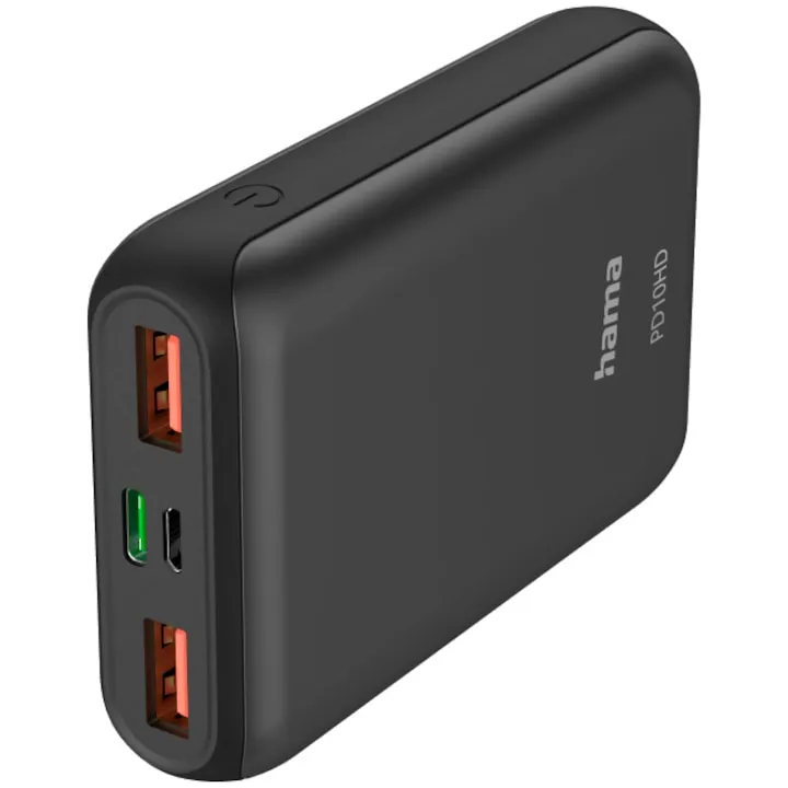 Baterie Externa HAMA PD10HD 10.000mAh, Negru (PRODUS NOU)