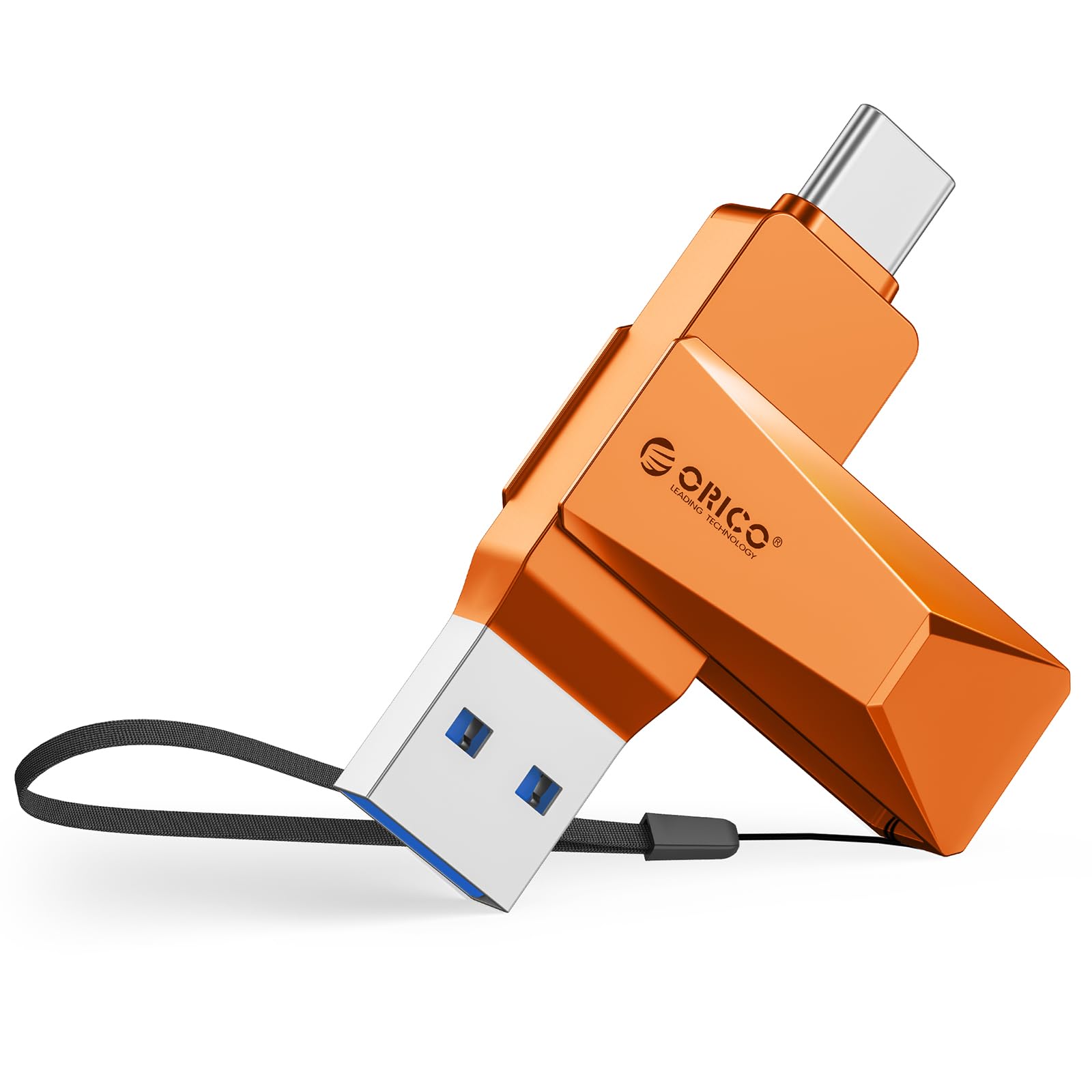 Memorie USB Dual Drive ORICO EB05, 32 GB, USB-A, USB-C, Compatibil OTG, Orange (Produs NOU!) - imagine 2
