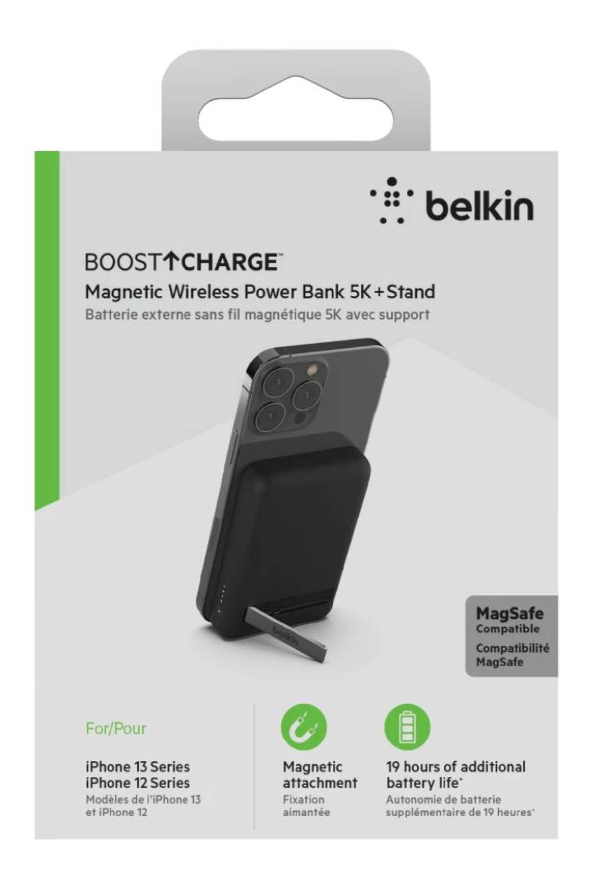 Baterie externa MagSafe Belkin BoostCharge 5K, wireless, 5000 mAh, USB-C, suport integrat (Produs NOU!) - Garantie 24 LUNI - imagine 2