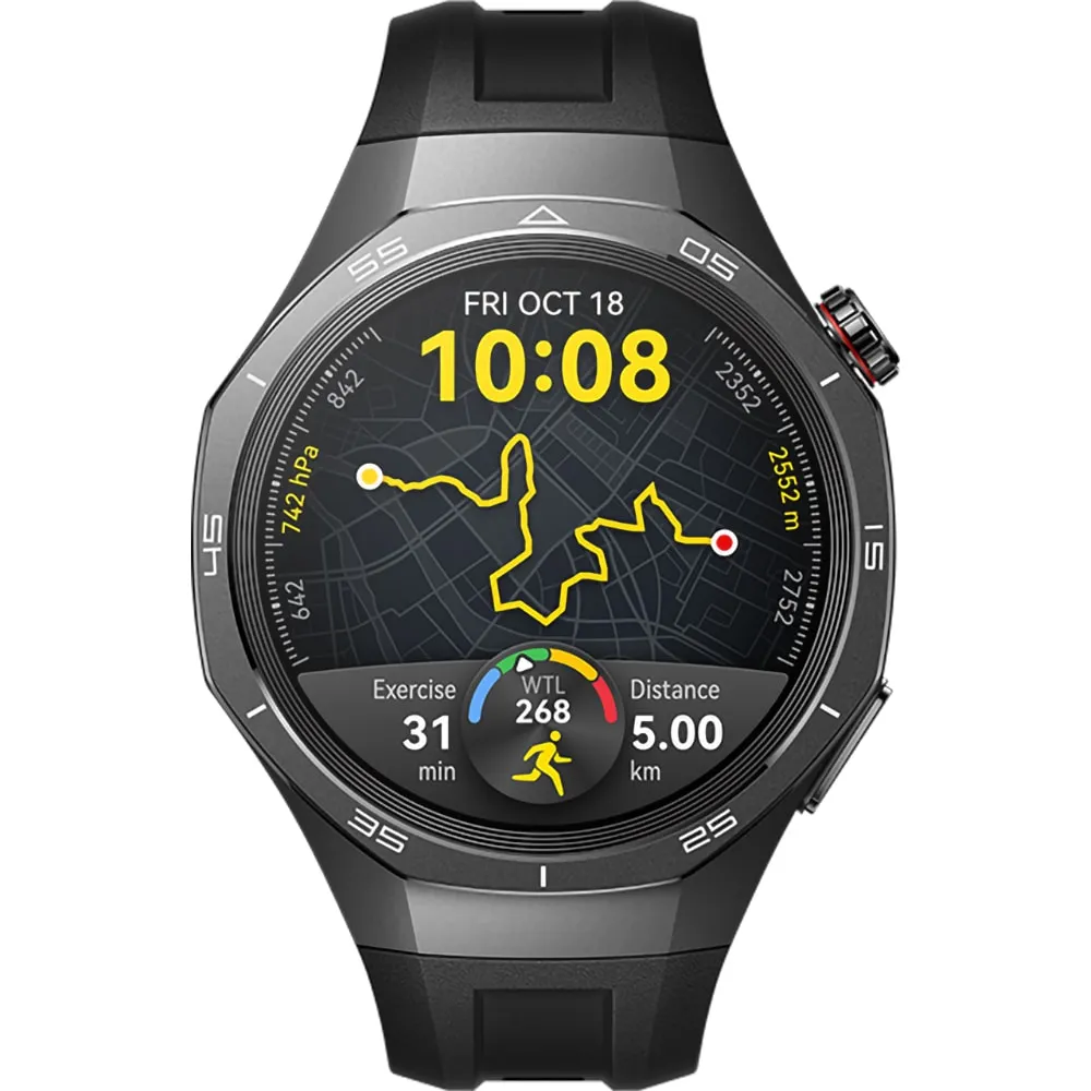 Smartwatch HUAWEI Watch GT 5 Pro VLI-B29, 46mm, GPS, Android/iOS, Black, Black Fluoroelastomer Strap